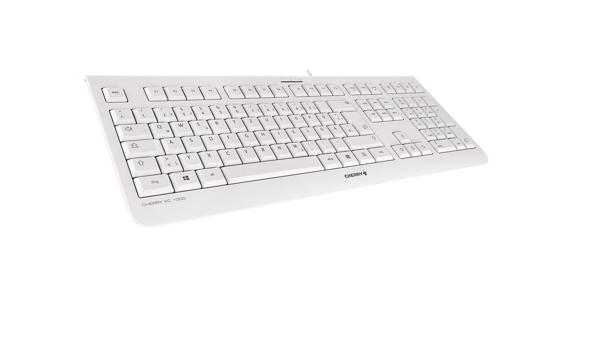 Cherry KC1000 Corded Ultraflat USB-Tastatur, grau weiß