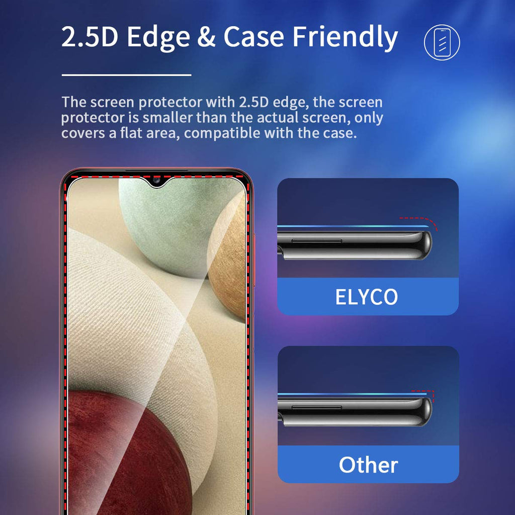 ELYCO für Samsung Galaxy A12/M12/A32 5G Panzerglas Schutzfolie, 9H Härte Panzerglasfolie Bläschenfrei Anti-Öl/Anti-Kratzer/Anti-Fall Displayschutzfolie für für Samsung Galaxy A12/M12/A32 5G