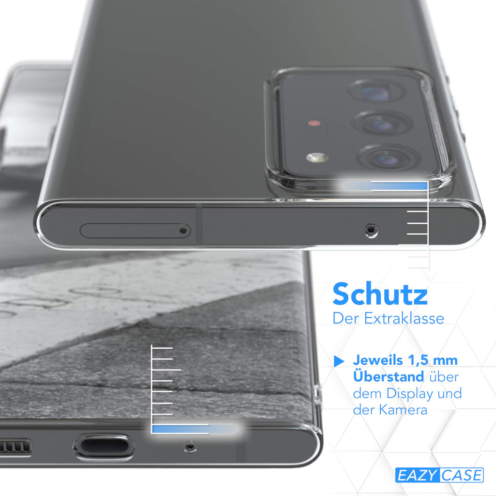 EAZY CASE Hülle kompatibel mit Samsung Galaxy Note 20 Ultra Schutzhülle Silikon, Ultra dünn, Slimcover, Handyhülle, Silikonhülle, Backcover, Durchsichtig, Klar Transparent