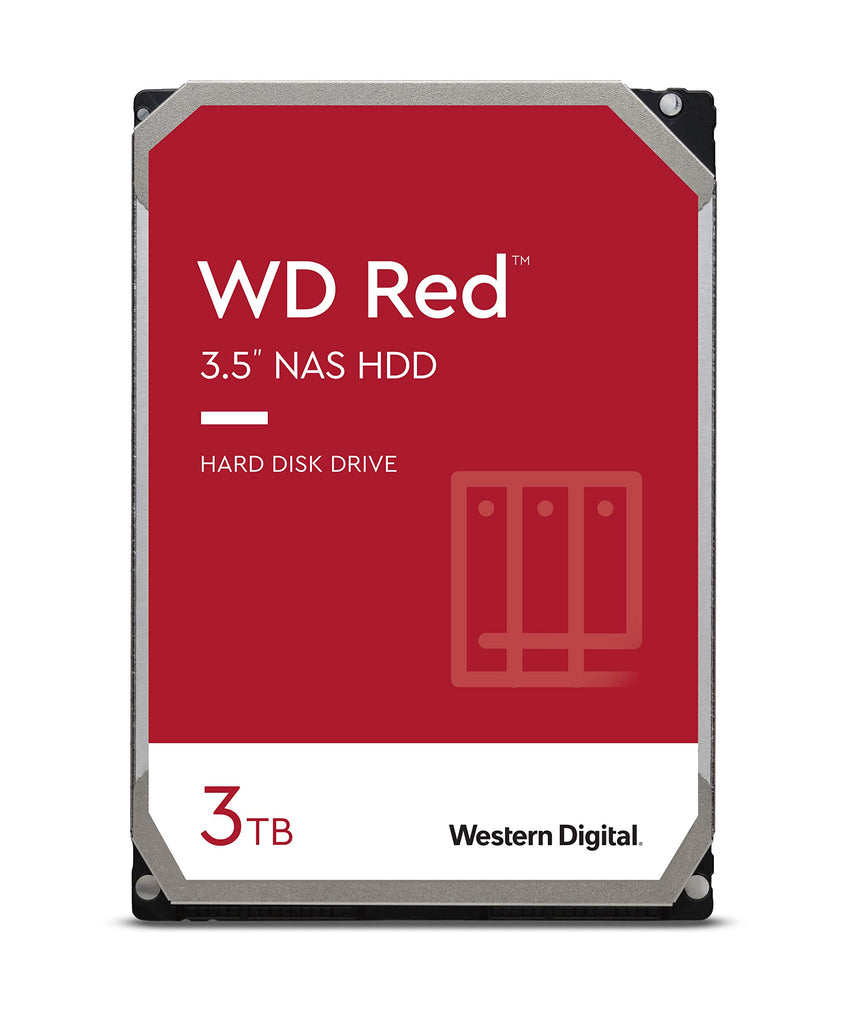 Western Digita WD Red interne Festplatte 3 TB (3,5 Zoll, NAS Festplatte, 5400U/min, SATA 6 Gbit/s, NASware-Technologie, für NAS-Systeme im Dauerbetrieb) rot