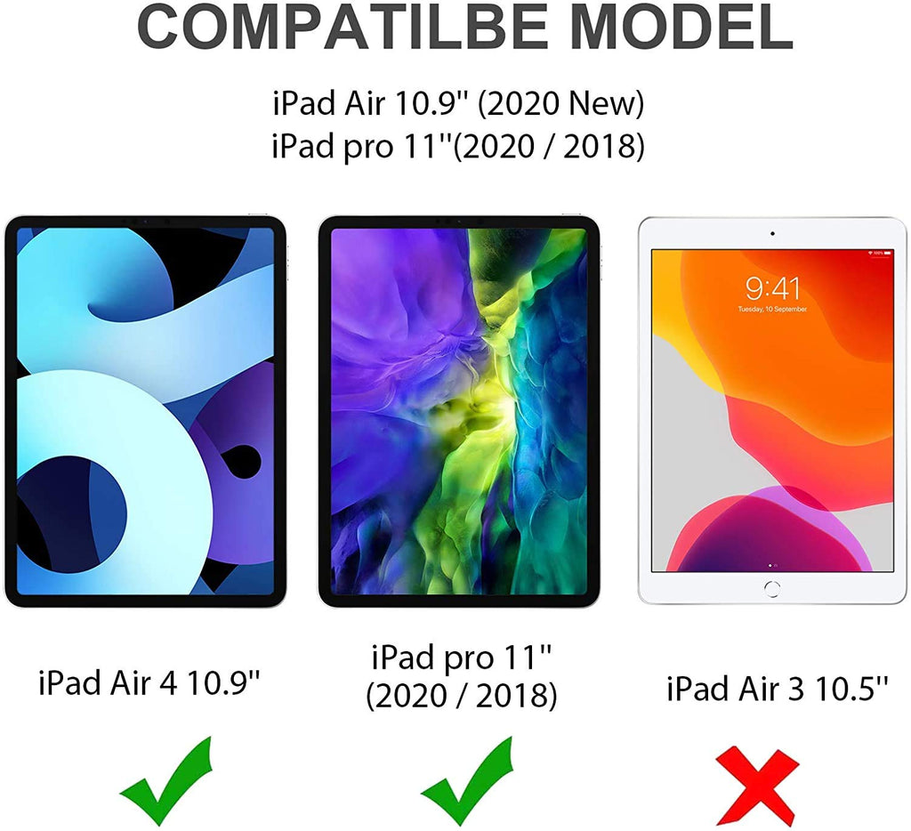 Gerutek Hülle iPad Air 10.9 2020 (4. Generation)/iPad Pro 11 (2020/2018), Stoßfeste Robust Panzerhülle mit Drehbar Stände, Handschlaufe, Schultergurt Schutzhülle für iPad Air 10.9/iPad Pro 11, Schwar