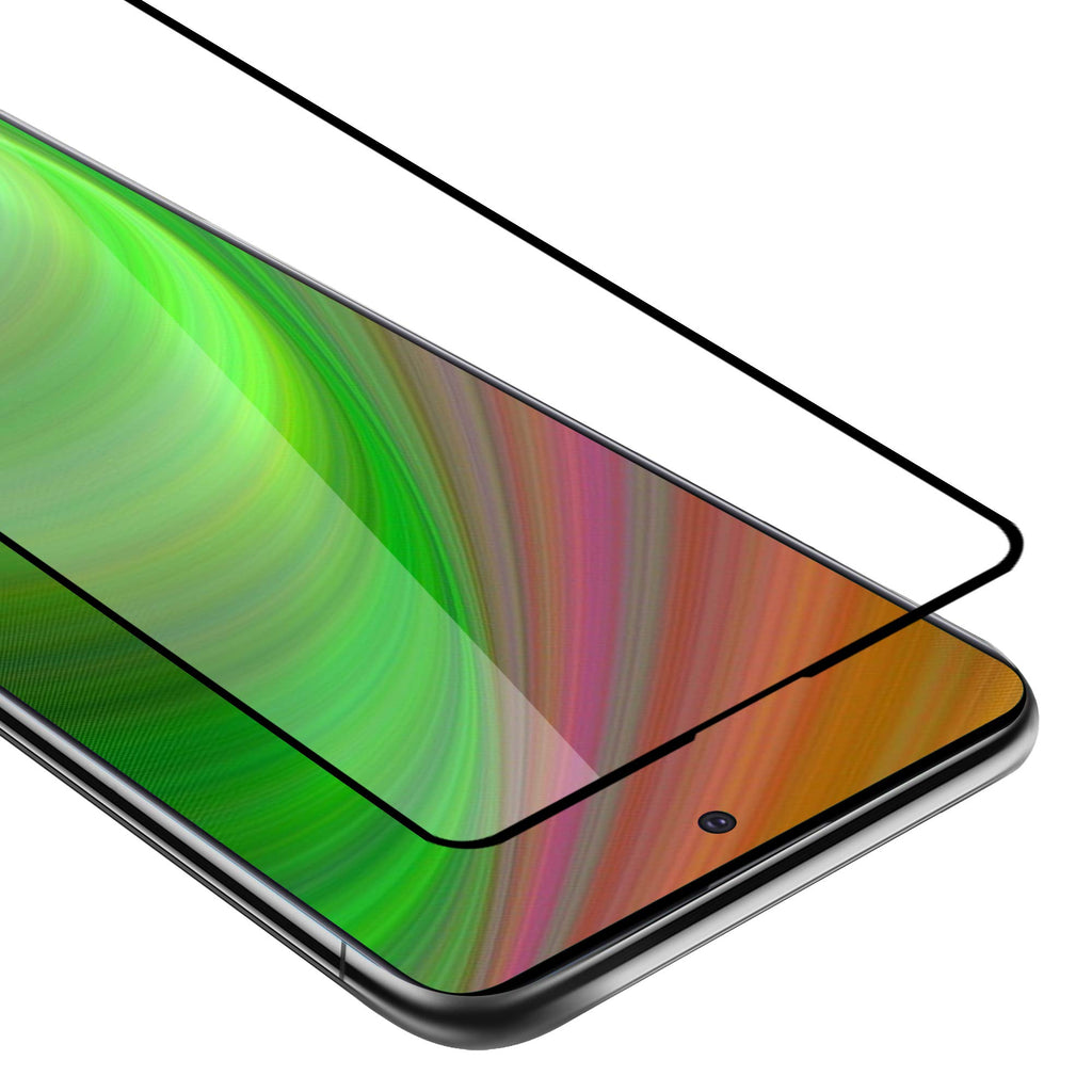 Cadorabo Vollbild Panzerglasfolie für Samsung Galaxy A51 - Schutzfolie in TRANSPARENT mit SCHWARZ - Gehärtet (Tempered) Displayschutz Glas in 9H Härte mit 3D Touch