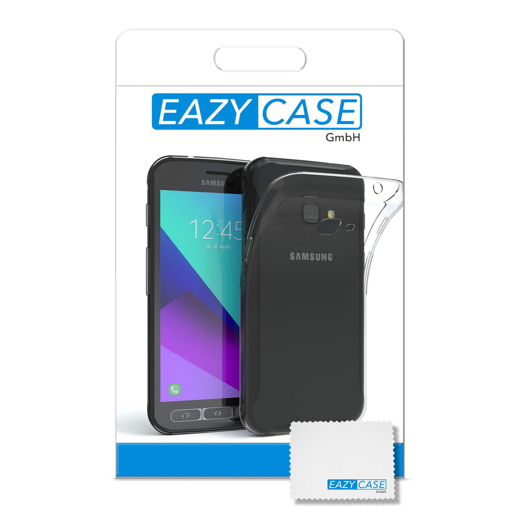 EAZY CASE Hülle kompatibel mit Samsung Galaxy Xcover 4 Schutzhülle Silikon, Ultra dünn, Slimcover, Handyhülle, Silikonhülle, Backcover, Durchsichtig, Klar Transparent