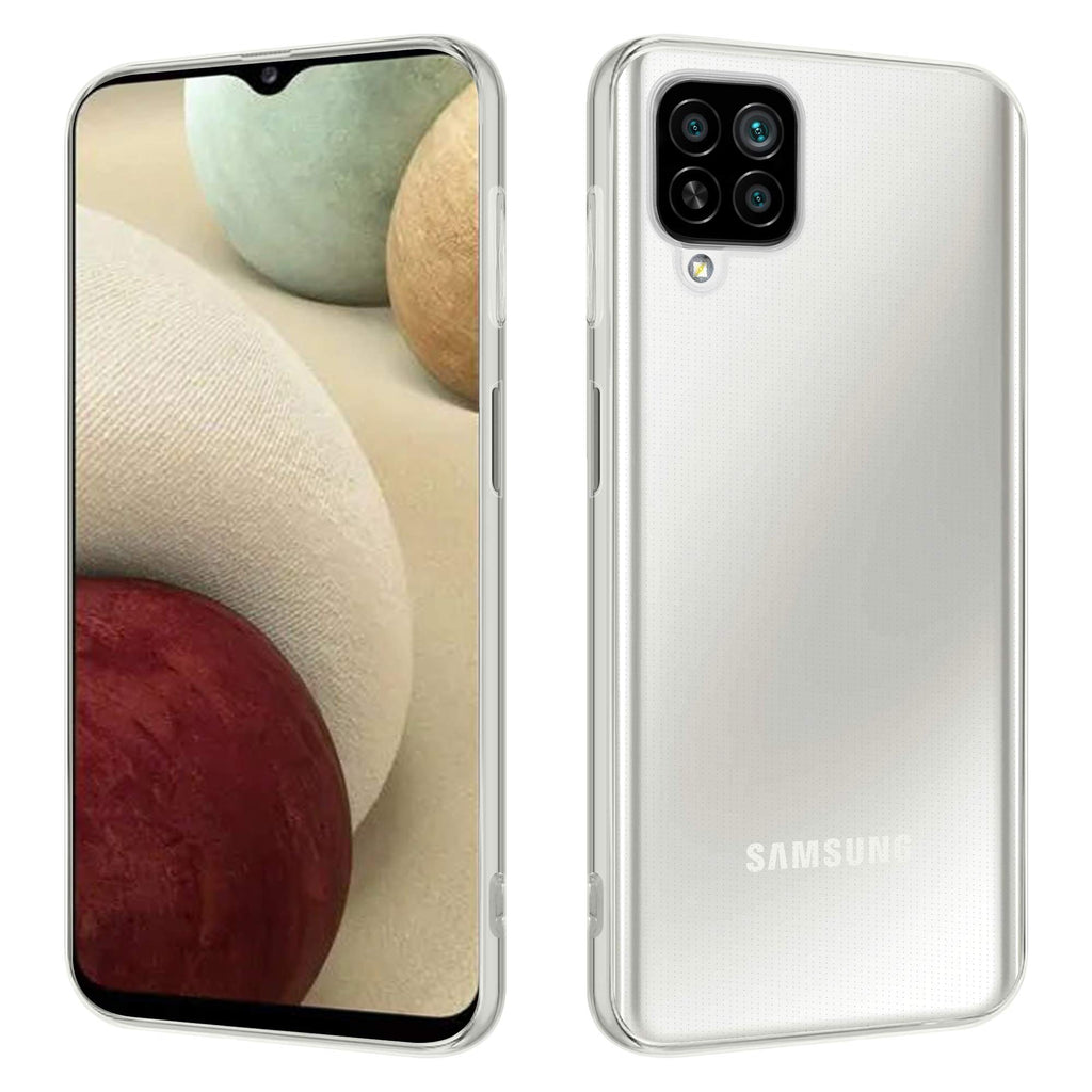 HSP Transparente Hülle kompatibel mit Samsung Galaxy M12 / A 12 | Premium TPU Silikon Case | Kratzfest Stoßfest Klar | Microdot Handyhülle | Passgenaue, weiche, durchsichtige Schutzhülle