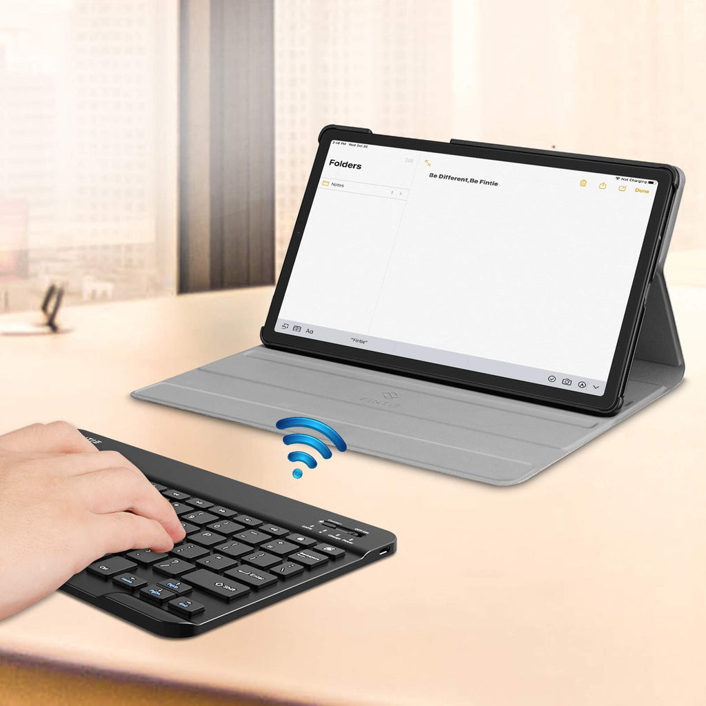Fintie Tastatur Hülle für Samsung Galaxy Tab S5e 10.5 SM-T720/T725 2019 Tablet-PC - Ultradünn leicht Schutzhülle mit magnetisch Abnehmbarer drahtloser Deutscher Bluetooth Tastatur, Schwarz