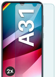 moex Panzerglas kompatibel mit Samsung Galaxy A31 - Schutzfolie aus Glas, bruchsichere Displayschutz Folie, Crystal Clear Panzerglasfolie