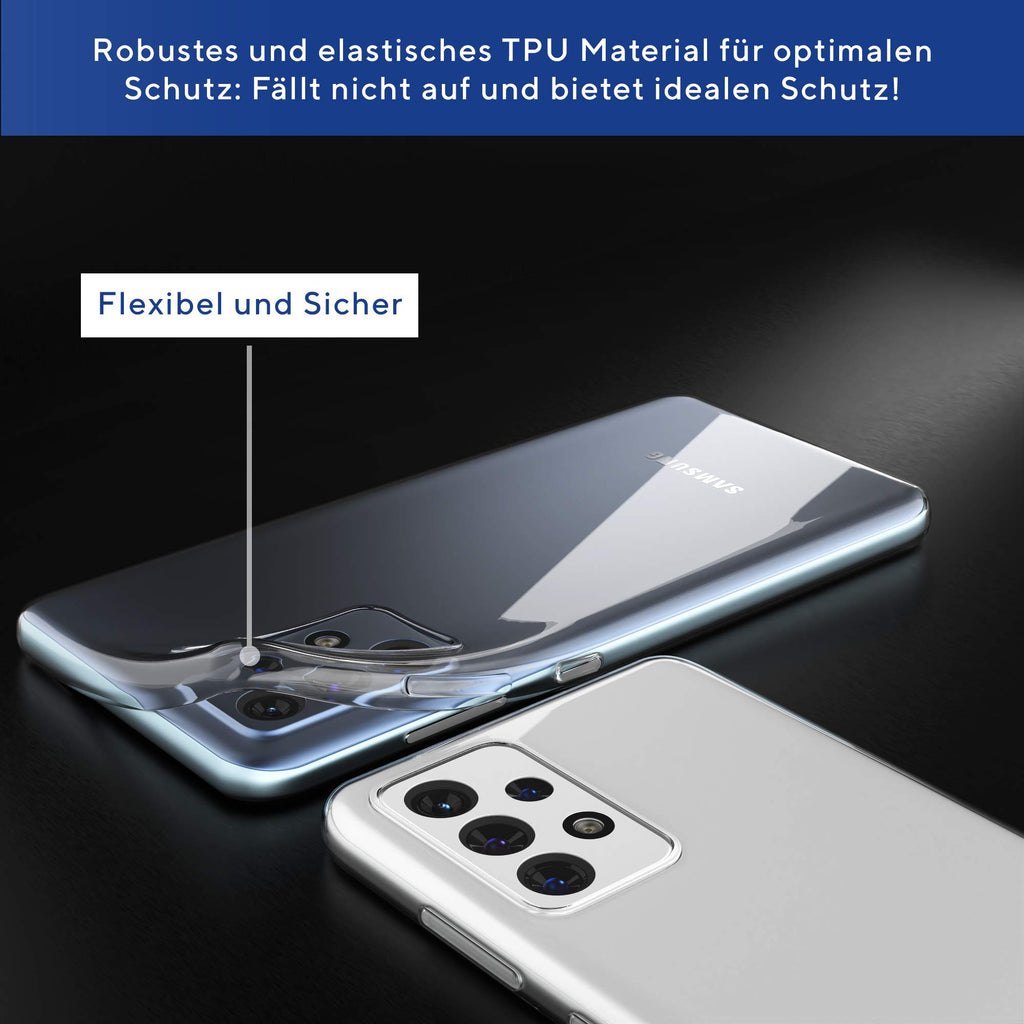 UTECTION Silikonhülle für Samsung Galaxy A52 - Kein Vergilben, durchsichtige Hülle - Ultra Clear Flex Case transparent - Flexible dünne Handyhülle, leicht, passgenau - TPU Soft Schutzhülle