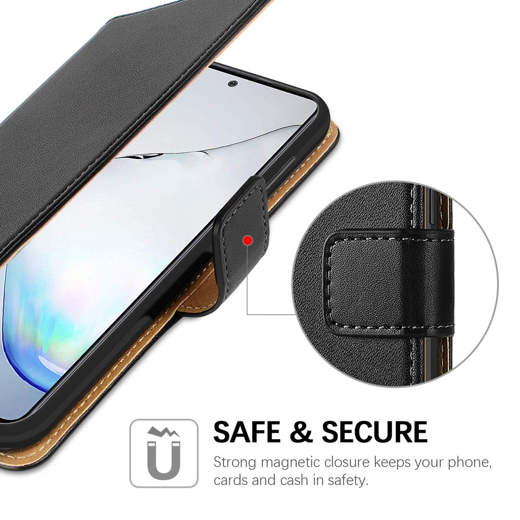 HOOMIL Handyhülle für Samsung Galaxy Note 10 Lite Hülle, Premium Leder Flip Schutzhülle für Samsung Galaxy Note 10 Lite Tasche - Schwarz