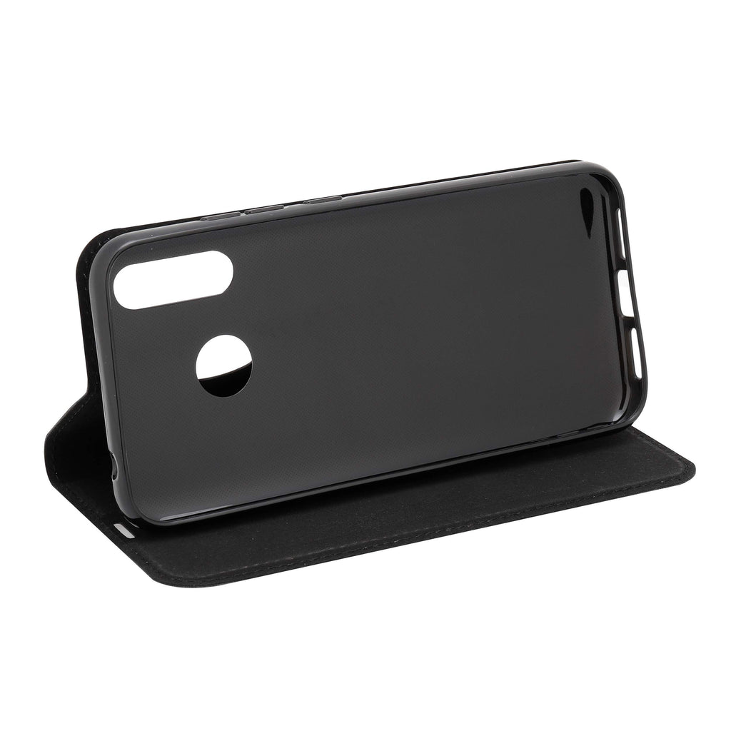 Gigaset GS3 Book Case - Rundum Schutzhülle - vermeidet Schäden - anti-scratch - praktische Standfunktion für Fotos und Videos - Kartenslot - Full Body Handyhülle - leather black