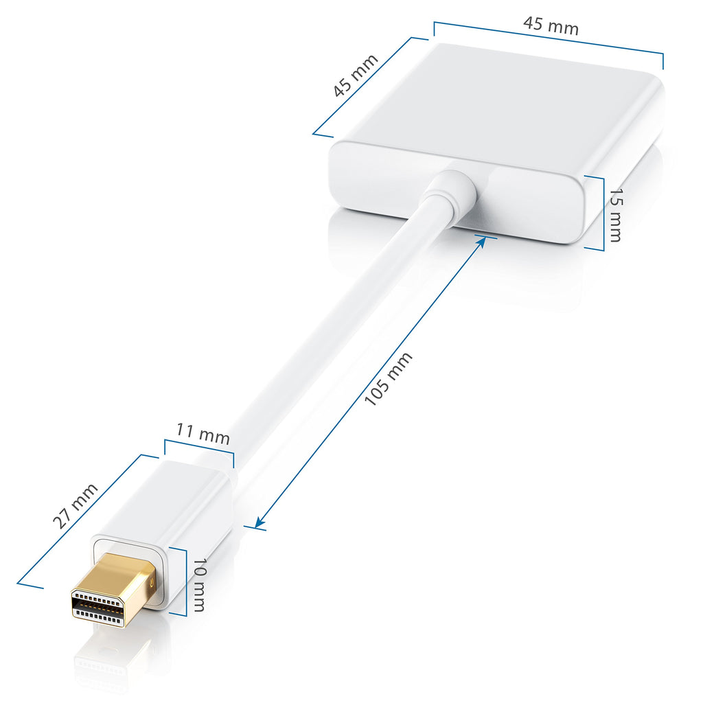 CSL - HQ Full HD 1080p Mini Displayport miniDP auf DVI Adapterkabel - kompatibel mit PC und Apple iMac Mac MacBookPro MacBookAir