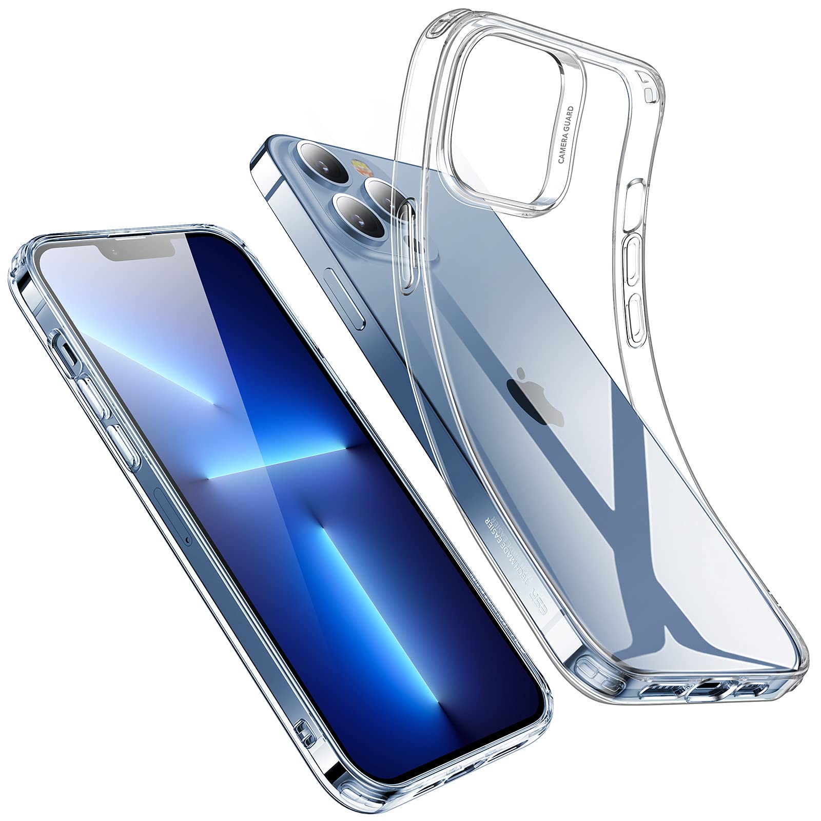 ESR Klare Silikon Hülle Kompatibel mit iPhone 13 Pro Hülle, Dünne Hand