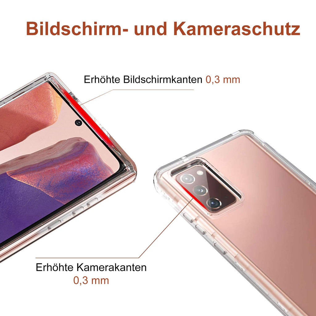 Eiselen Silikon Hülle Kompatibel mit Samsung Galaxy Note 20, Weiche case, Ultra-dünne Stylische Stoßfest Fallschutz Vollkörperschutz Handyhülle Schutzhülle für Samsung Galaxy Note 20 - Klar