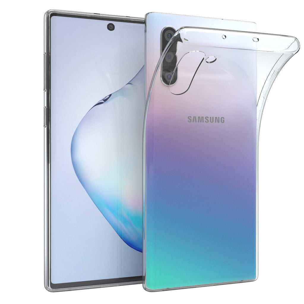 EAZY CASE Hülle kompatibel mit Samsung Galaxy Note 10 Schutzhülle Silikon, Ultra dünn, Slimcover, Handyhülle, Silikonhülle, Backcover, Durchsichtig, Klar, Transparent