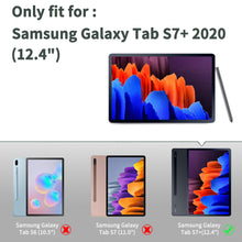 Laden Sie das Bild in den Galerie-Viewer, EasyAcc Hülle Kompatibel mit Samsung Galaxy Tab S7+ Plus 12.4 2020 - Ultra Dünn mit Standfunktion Slim PU Leder Schutzhülle Passt für Samsung Galaxy Tab S7 Plus 12.4 2020, Schwarz