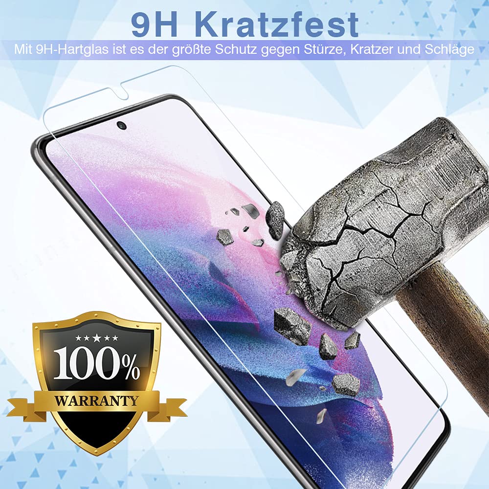 Carantee, Panzerglas für Samsung Galaxy S21 Plus, 9H Härte, Fingerabdrucksensor Kompatible, HD Klar, Anti Öl, Anti-Kratzen, Blasenfrei Displayschutzfolie für Samsung S21 Plus