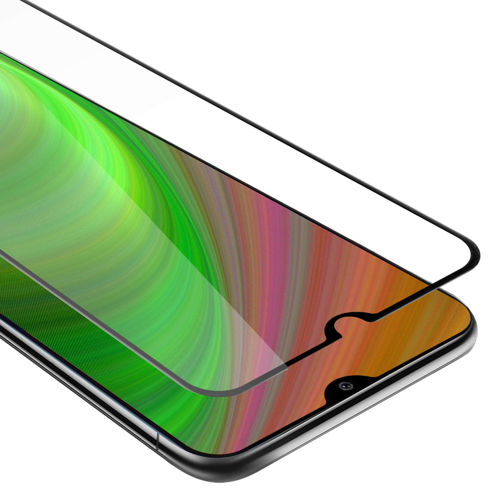 Cadorabo Vollbild Panzerglasfolie für Samsung Galaxy A20e - Schutzfolie in TRANSPARENT mit SCHWARZ - Gehärtet (Tempered) Displayschutz Glas in 9H Härte mit 3D Touch Kompatibilität