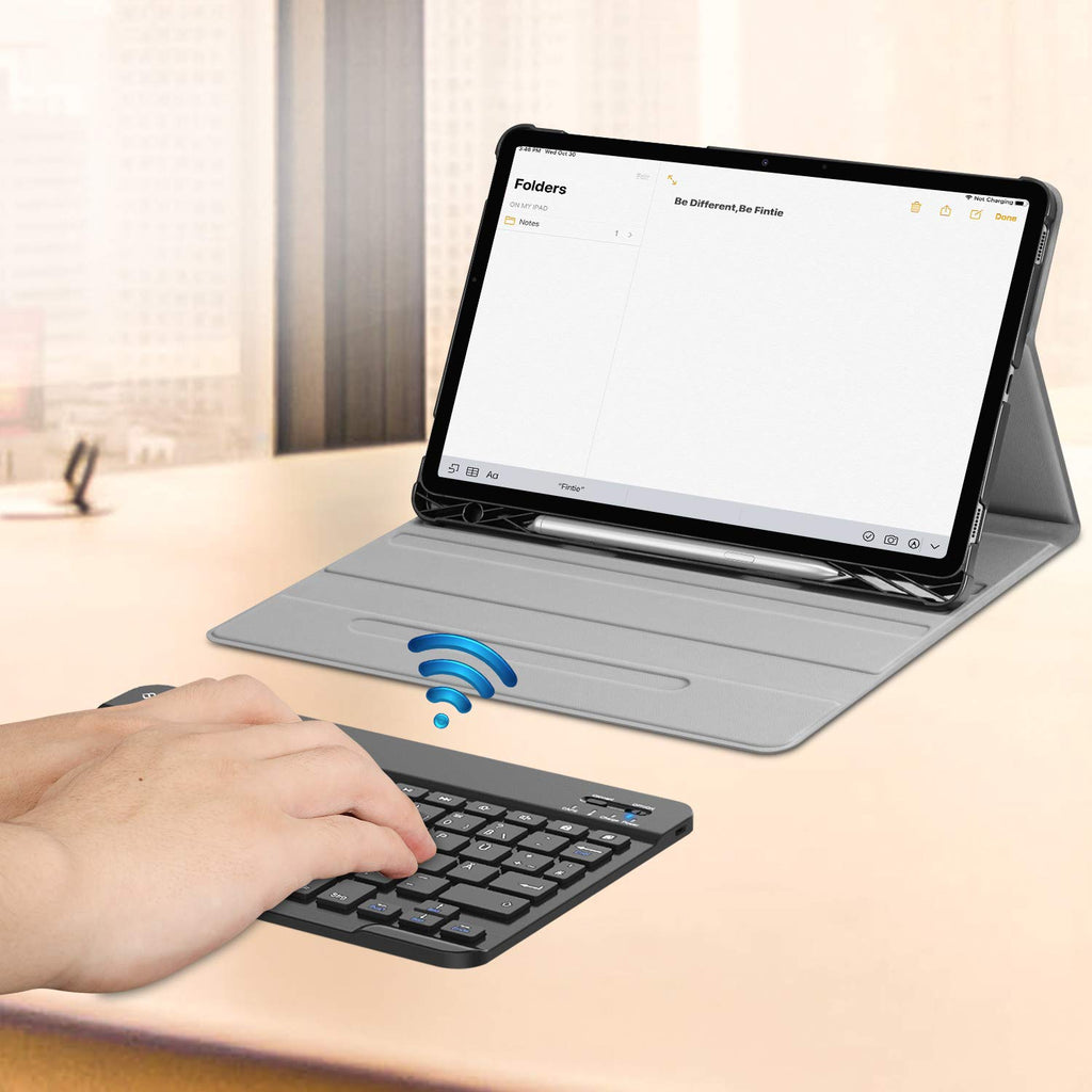 Fintie Tastatur Hülle für Samsung Galaxy Tab S7 11 Zoll 2020 SM-T870 / SM-T875 Tablet-PC, Ultradünn leicht Schutzhülle mit magnetisch Abnehmbarer drahtloser Deutscher Bluetooth Tastatur, Schwarz
