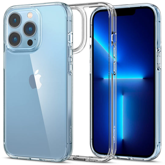 Spigen Ultra Hybrid Kompatibel mit iPhone 13 Pro Max Hülle [Anti-Yellowing] Handyhülle dünn transparent hardcase silikon -Crystal Clear