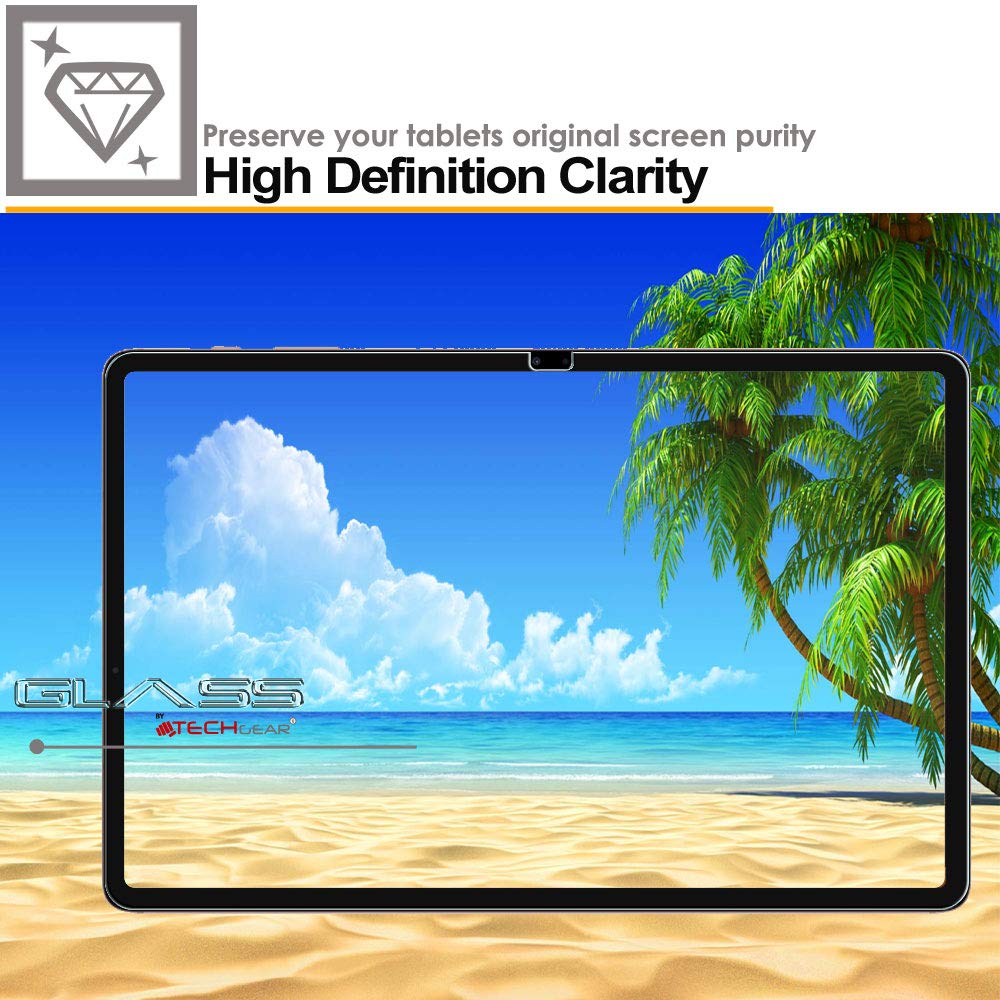 TECHGEAR Galaxy Tab S7 Plus (12.4 Zoll) panzerglas (SM-T970, SM-T975, SM-T976), Displayschutzfolie aus gehärtetem Glas, Härtegrad 9H, kompatibel met Samsung Galaxy Tab S7 (S7 Plus)