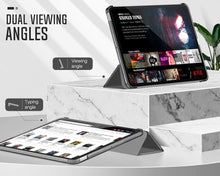 Laden Sie das Bild in den Galerie-Viewer, MoKo Hülle Kompatibel mit iPad Air 4. Generation 2020 iPad 10.9 Zoll 2020 Tablet, Auto Schlaf/Wach [Unterstützt 2. Gen iPencil Laden] Transluzent Rückhülle Schutzhülle PU Leder Tasche, Space Grau