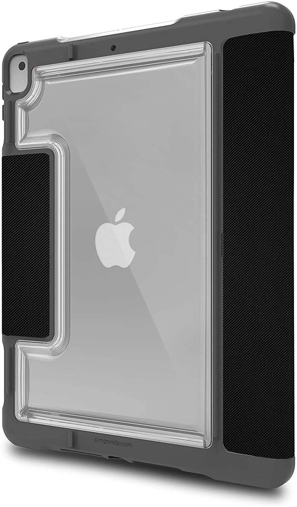 STM Bags Dux Plus DUO Case für Apple iPad 10,2" (2019 & 2020) - schwarz/transparent [Militär Standard I Apple Pencil / Logitech Crayon Fach I Wasserabweisend I Standfunktion I Wake/sleep]