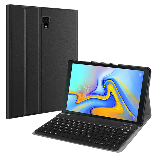 Fintie Tastatur Hülle für Samsung Galaxy Tab A 10.5 SM-T590/T595 2018 Tablet-PC - Ultradünn leicht Schutzhülle mit magnetisch Abnehmbarer drahtloser Deutscher Bluetooth Tastatur, Schwarz