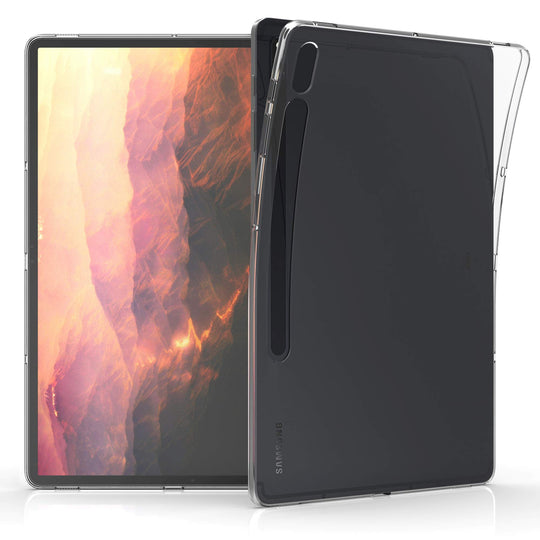 kwmobile Hülle kompatibel mit Samsung Galaxy Tab S7 Plus - Silikon Tablet Cover Case Schutzhülle Transparent