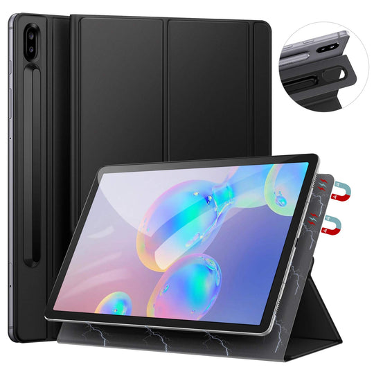 Ztotops Hülle für Samsung Galaxy Tab S6 10.5, Ultra dünn Smart Magnetische Abdeckung, Mit S Pen Halter und Auto Schlaf/Wach Funktion, für Samsung Galaxy Tab S6 10.5 Zoll 2019 (SM-T860/T865), Schwarz