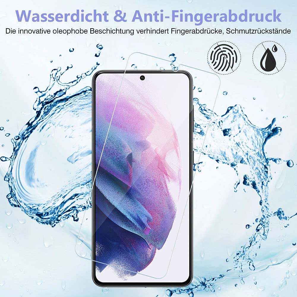 Carantee, Panzerglas für Samsung Galaxy S21 Plus, 9H Härte, Fingerabdrucksensor Kompatible, HD Klar, Anti Öl, Anti-Kratzen, Blasenfrei Displayschutzfolie für Samsung S21 Plus