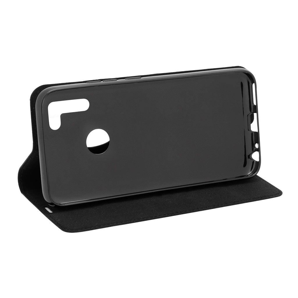 Gigaset GS4 Book Case - Rundum Schutzhülle - vermeidet Schäden - Anti-Scratch - praktische Standfunktion für Fotos und Videos - Kartenslot - Full Body Handyhülle - Leather Black