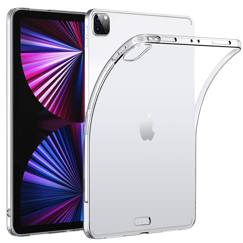 HBorna Transparente Schutzhülle für iPad Pro 12,9 Zoll (32,8 cm), 5. Generation 2021, unterstützt Apple Pencil 2. Generation, schlanke, leichte Silikon-Rückabdeckung für iPad Pro 12,9 / 5. Generation.