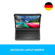 Laden Sie das Bild in den Galerie-Viewer, Logitech SLIM FOLIO PRO für iPad Pro 11 Zoll Tastatur-Case mit Hintergrundbeleuchtung und Bluetooth (Modell: A1980, A1934, A1979, A2013), Deutsches QWERTZ Layout Grafit