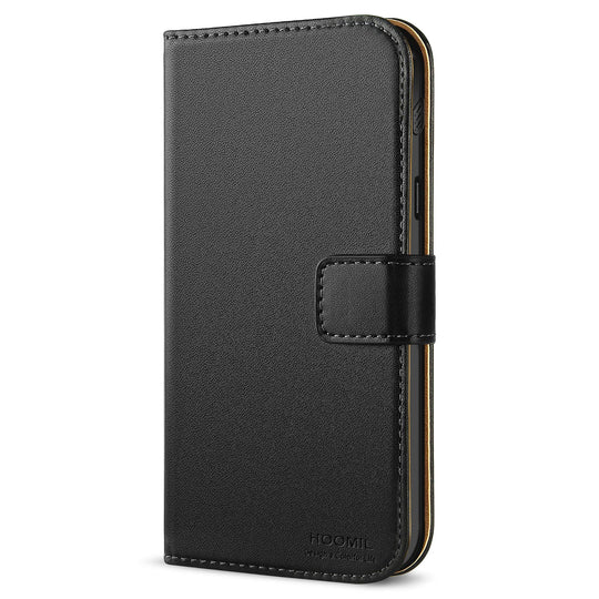 HOOMIL Handyhülle für Samsung Galaxy Xcover 4 Hülle, Samsung Galaxy Xcover 4S Hülle, Premium PU Leder Flip Schutzhülle für Samsung Galaxy Xcover 4/4s Tasche, Schwarz