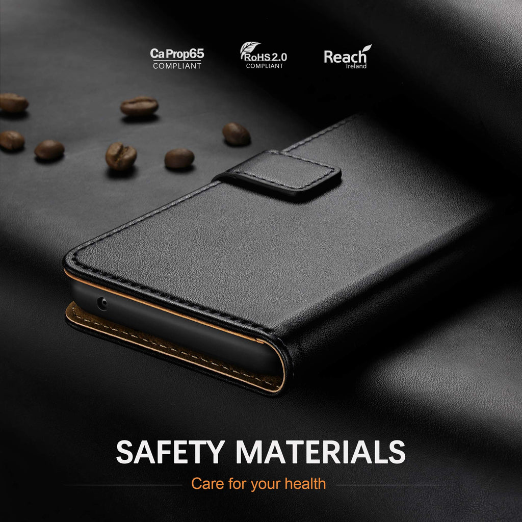 HOOMIL Handyhülle für Samsung Galaxy A52 Hülle Leder Tasche Flip Case Schutzhülle Kompatibel mit Samsung A52 Hülle Schwarz