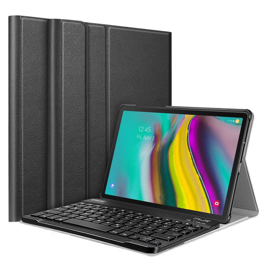 Fintie Tastatur Hülle für Samsung Galaxy Tab S5e 10.5 SM-T720/T725 2019 Tablet-PC - Ultradünn leicht Schutzhülle mit magnetisch Abnehmbarer drahtloser Deutscher Bluetooth Tastatur, Schwarz