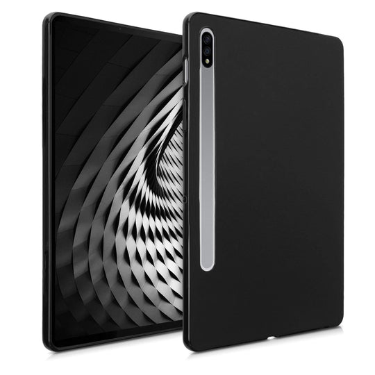 kwmobile Hülle kompatibel mit Samsung Galaxy Tab S7 - Silikon Tablet Cover Case Schutzhülle Schwarz matt
