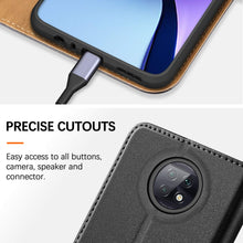 Laden Sie das Bild in den Galerie-Viewer, HOOMIL Handyhülle für Xiaomi Redmi Note 9T Hülle Leder Tasche Flip Case Schutzhülle Schwarz