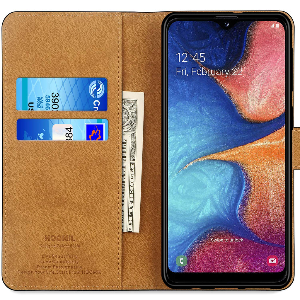 HOOMIL Handyhülle für Samsung Galaxy A20e Hülle Leder Tasche Flip Case Schutzhülle Kompatibel mit Samsung A20e Hülle Schwarz