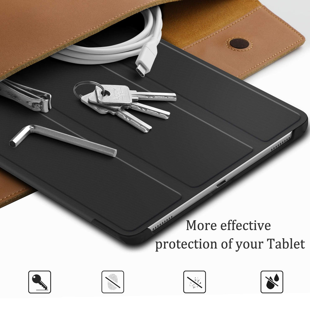 IVSO Samsung Galaxy Tab S5e Hülle, Galaxy Tab S5e Schutzhülle, Samsung Tab S5e Case, Hochwertiges PU mit Standfunktion Geeignet für Samsung Galaxy Tab S5e T720/T725 10.5 Zoll, Schwarz