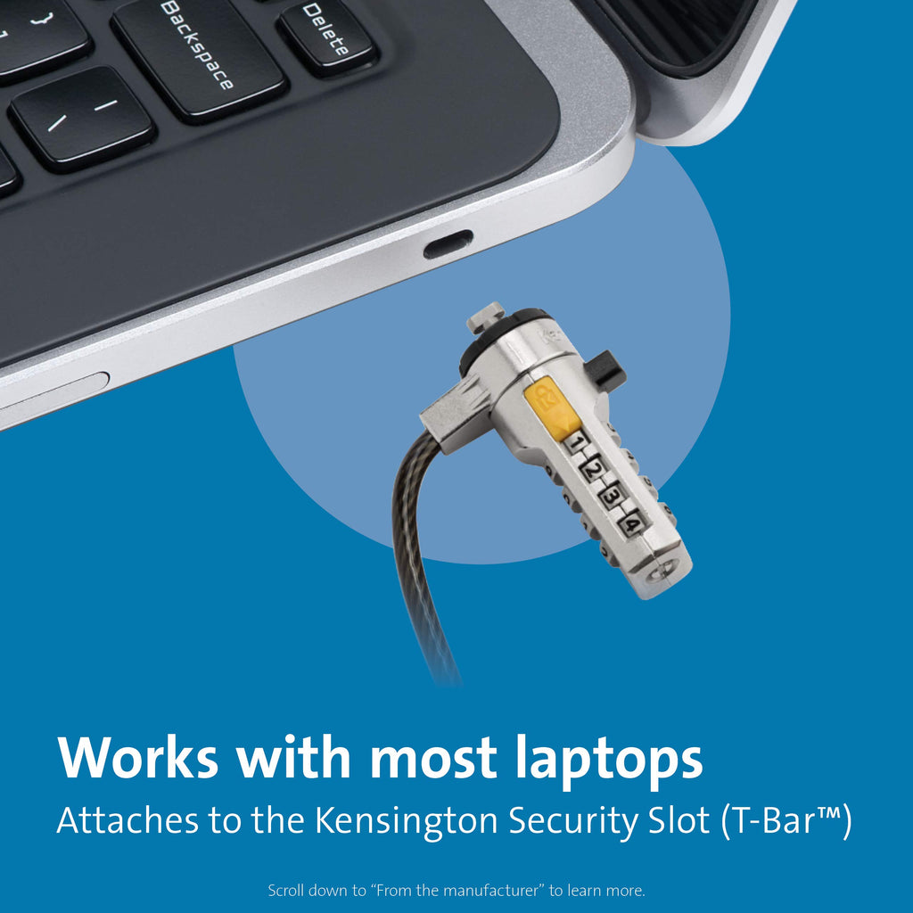 Kensington K64675EU Ultra-Laptop Kombinationsschloss (Extrastarkes Ultra-Kabel für höchste Schnittfestigkeit, 1,8 m Länge)