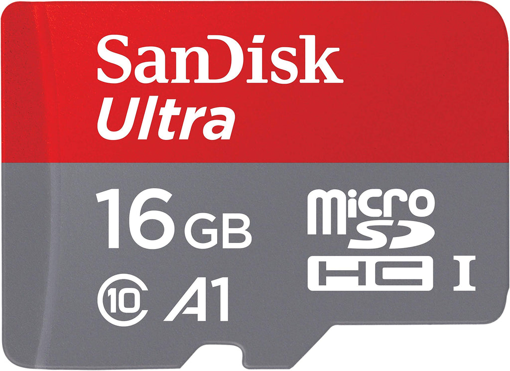 SanDisk Ultra 16GB microSDHC Speicherkarte + SD-Adapter mit A1 App-Leistung bis zu 98 MB/s, Klasse 10, U1