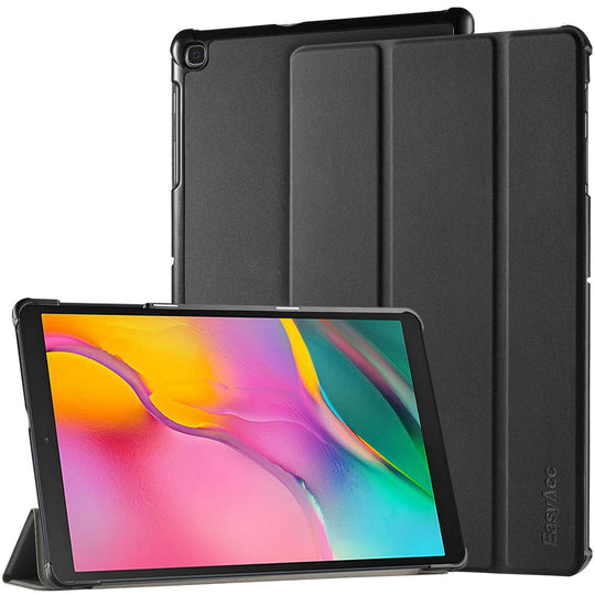 EasyAcc Hülle Kompatibel mit Samsung Galaxy Tab A 10.1 2019 T510/T515 - Ultra Dünn mit Standfunktion Slim PU Leder Smart Schutzhülle Kompatibel mit Samsung Galaxy Tab A 10.1 Zoll 2019, Schwarz
