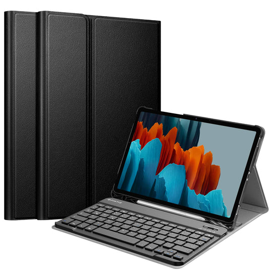 Fintie Tastatur Hülle für Samsung Galaxy Tab S7 11 Zoll 2020 SM-T870 / SM-T875 Tablet-PC, Ultradünn leicht Schutzhülle mit magnetisch Abnehmbarer drahtloser Deutscher Bluetooth Tastatur, Schwarz