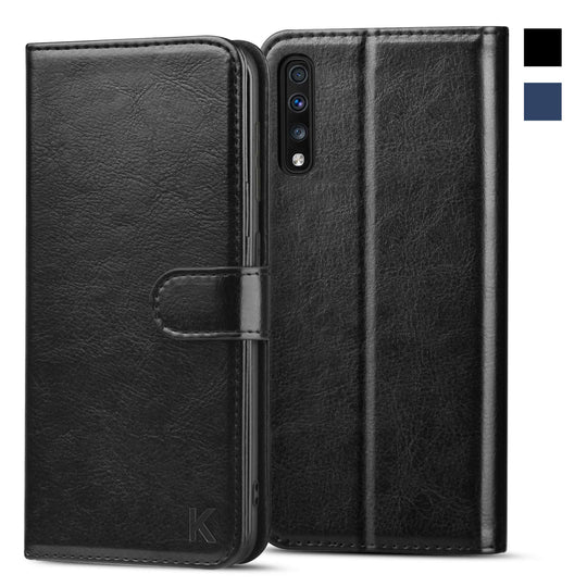 KILINO Samsung Galaxy A50/A50s/A30 Hülle [PU Leder][RFID Blocker][Schützt vor Stößen][Kartenfach][Standfunktion] Handyhülle Klapphüllen Handytasche Schutzhülle Lederhülle Flip Cover Case (Schwarz)
