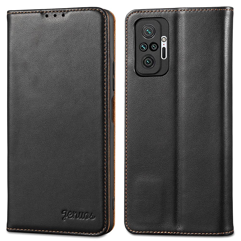 Jenuos für Redmi Note 10 Pro Hülle Leder，Xiaomi Redmi Note 10 Pro Max