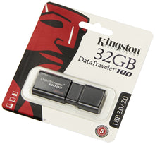 Laden Sie das Bild in den Galerie-Viewer, Kingston DT100G3/32GB DataTraveler 100 G3, USB 3.0, 3.1 Flash Drive, 32 GB, schwarz