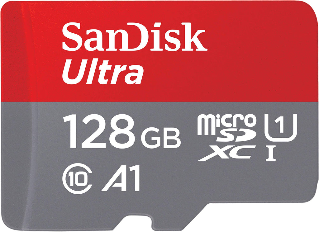 SanDisk Ultra 128 GB microSDXC Speicherkarte + SD-Adapter mit A1 App-Leistung bis zu 120 MB/s, Klasse 10, U1