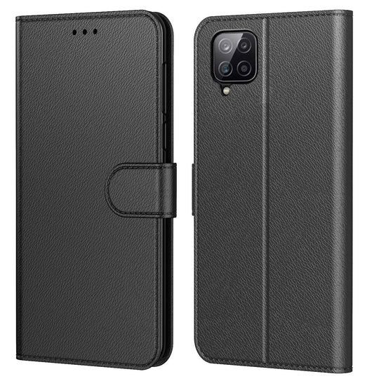 AURSTORE Handyhülle Kompatibel Mit Samsung Galaxy A12 / M12 Hülle, Premium PU Leder Schutzhülle Abdeckung, Magnetverschluss,Tasche Flip Case Brieftasche Etui für (Samsung A12/M12, Schwarz Book)