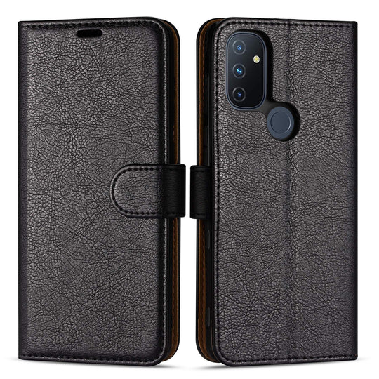 Case Collection Hochwertige Leder hülle für OnePlus Nord N10 5G Hülle (6,49") mit Kreditkarten, Geldfächern und Standfunktion für OnePlus Nord N10 5G Hülle