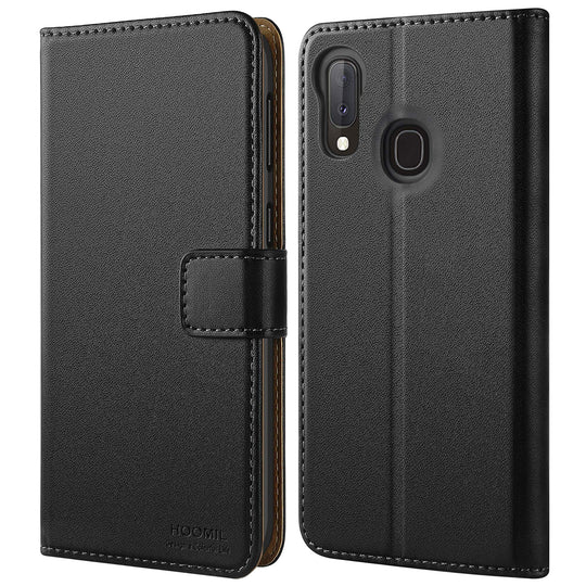 HOOMIL Handyhülle für Samsung Galaxy A20e Hülle Leder Tasche Flip Case Schutzhülle Kompatibel mit Samsung A20e Hülle Schwarz